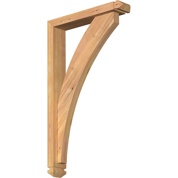 Ekena Millwork Thorton Arts and Crafts Smooth Bracket w/ Offset Brace, Western Red Cedar, 3 1/2"W x 18"D x 30"H BKT0402X18X30THR03SWR - main